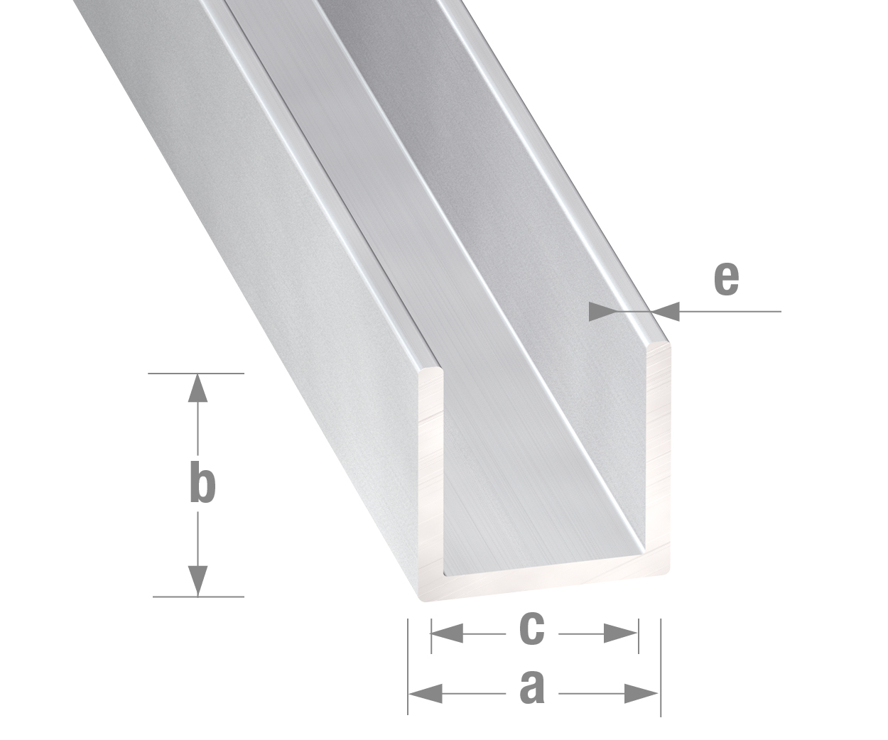 Aluminium-profiles/Anodised-aluminium/U-profile-Stainless-steel-look