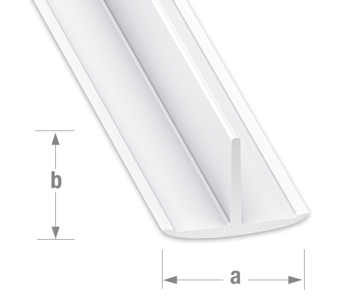 Profilé en T carré PVC Blanc 7,5 mm x 1 m